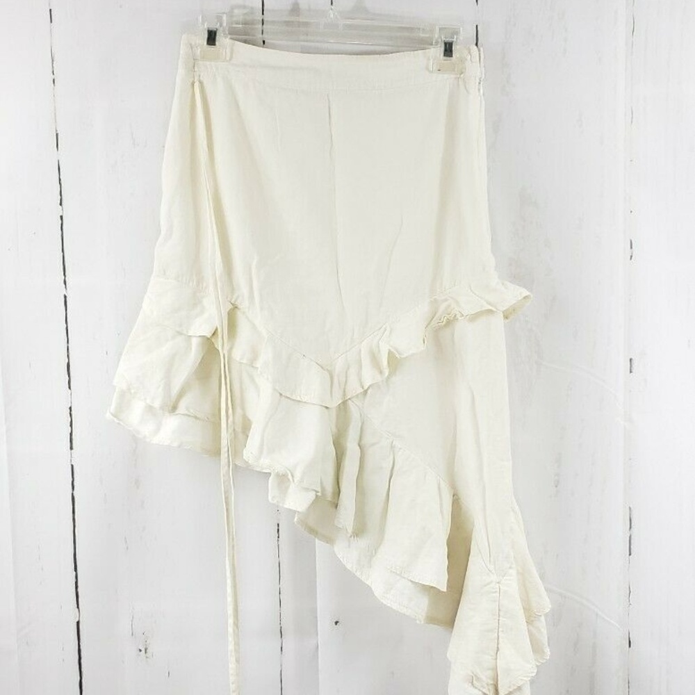 Alpha & Omega Asymmetrical Hem Ruffle Cotton Skirt Small S - Picture 3 of 6